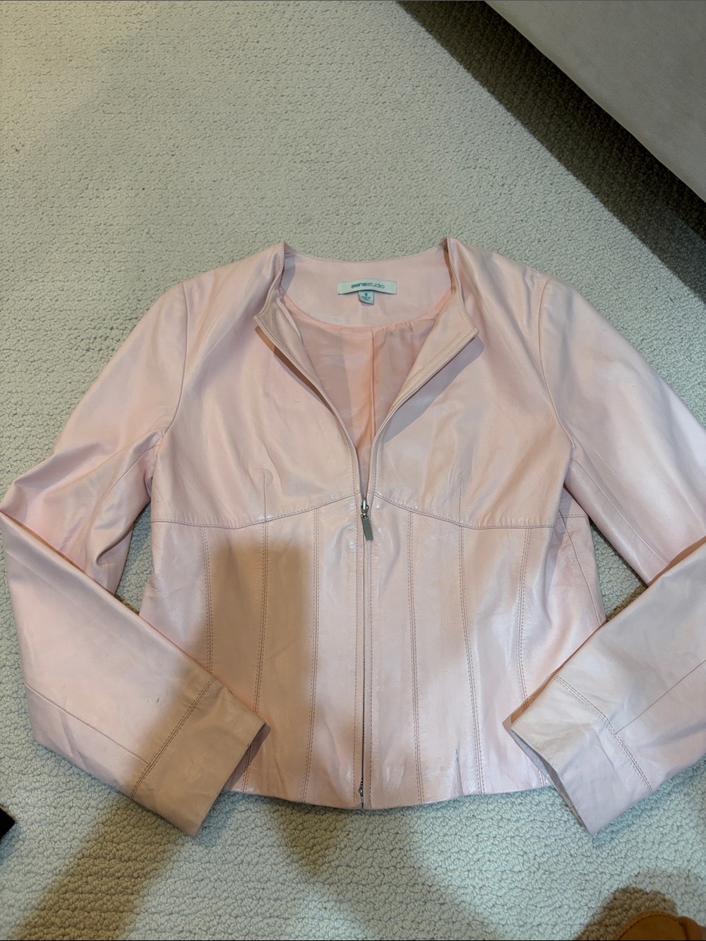 Siena Studio Light Pink Leather Zip-Front Women's Jacket